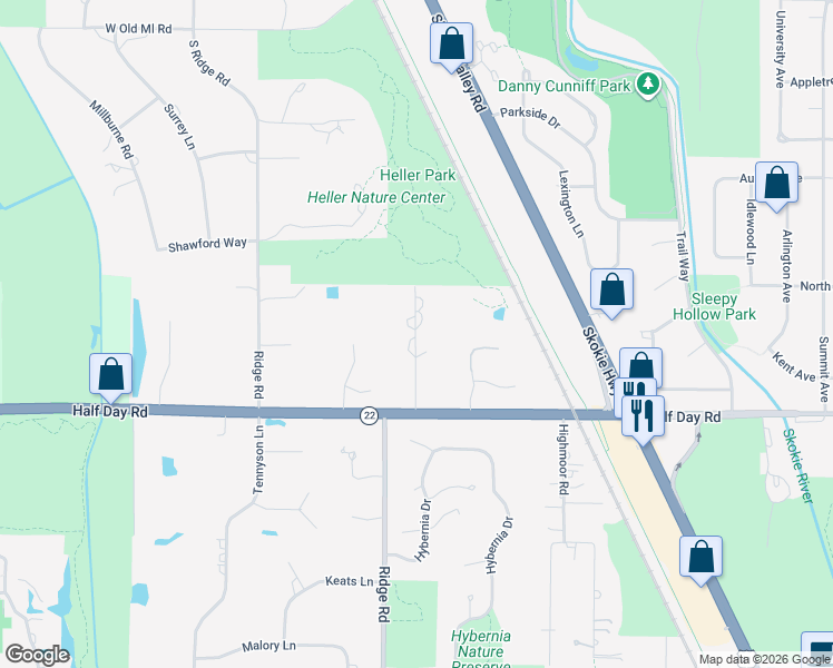 map of restaurants, bars, coffee shops, grocery stores, and more near 2746 Mavor Lane in Highland Park