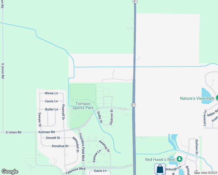 map of restaurants, bars, coffee shops, grocery stores, and more near 11824 Lawson Street in Huntley