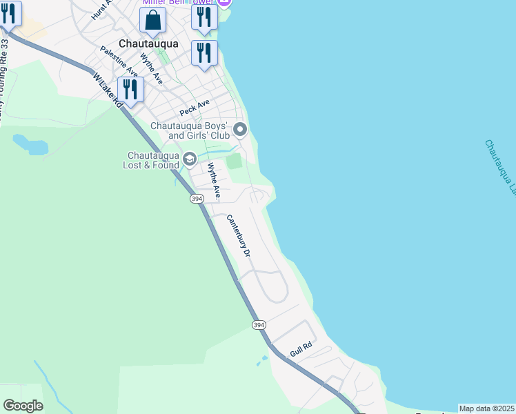 map of restaurants, bars, coffee shops, grocery stores, and more near 4377 Canterbury Drive in Mayville