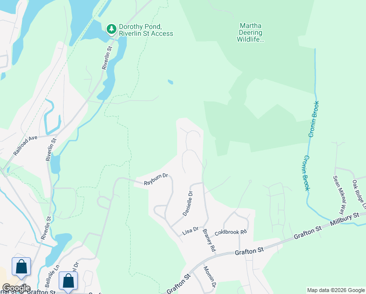 map of restaurants, bars, coffee shops, grocery stores, and more near 1 Diana Hill Drive in Millbury
