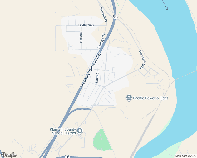 map of restaurants, bars, coffee shops, grocery stores, and more near 1903 Laurel Street in Klamath Falls