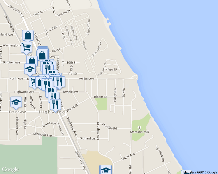 map of restaurants, bars, coffee shops, grocery stores, and more near 2749 Port Clinton Rd in Highland Park