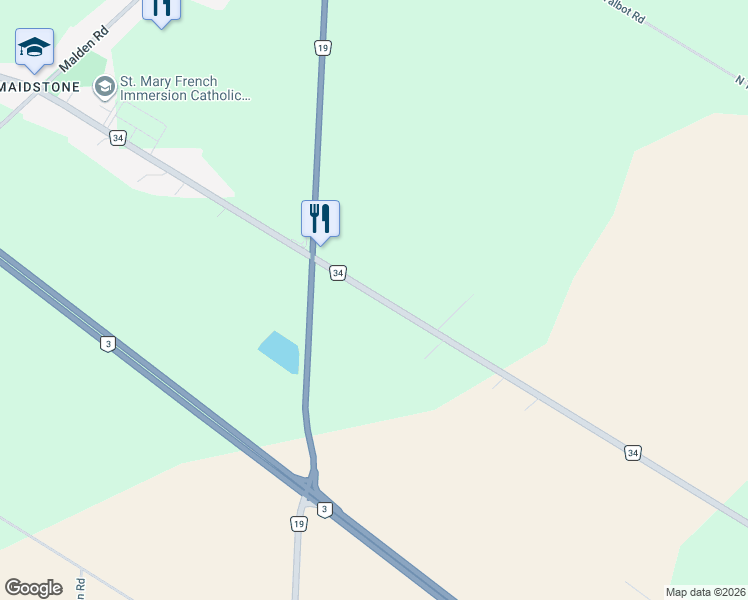 map of restaurants, bars, coffee shops, grocery stores, and more near 914 County Road 34 in Essex County