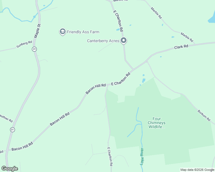 map of restaurants, bars, coffee shops, grocery stores, and more near 94 East Charlton Road in Spencer