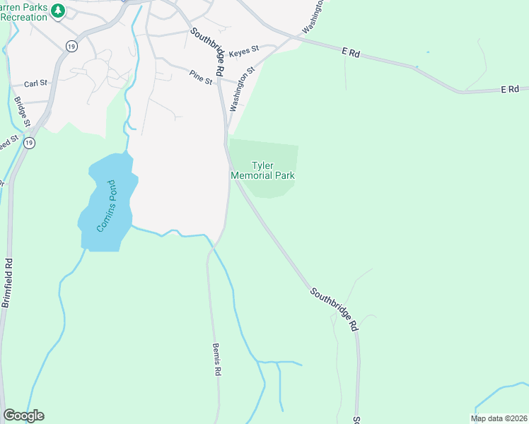 map of restaurants, bars, coffee shops, grocery stores, and more near 461 Southbridge Road in Warren