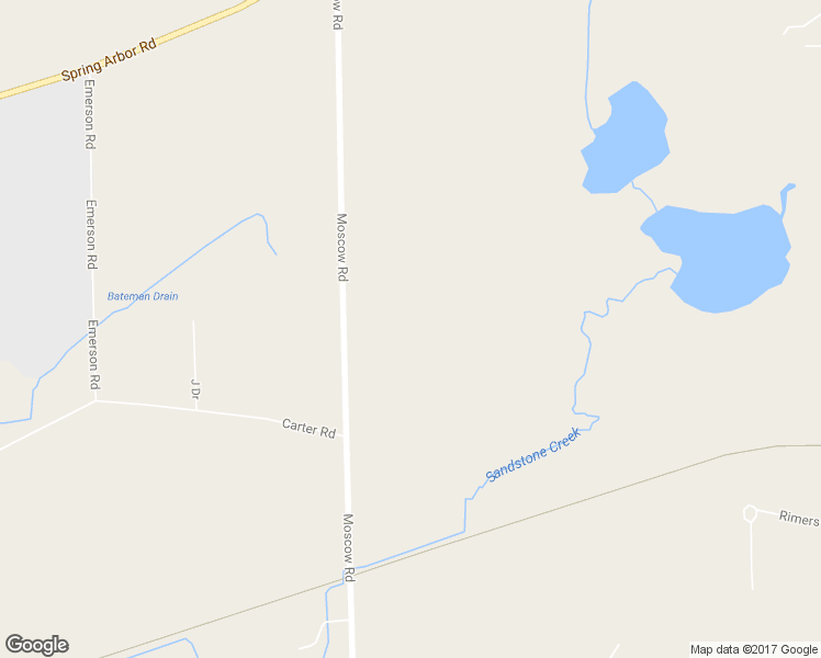 map of restaurants, bars, coffee shops, grocery stores, and more near 4017 Moscow Road in Spring Arbor