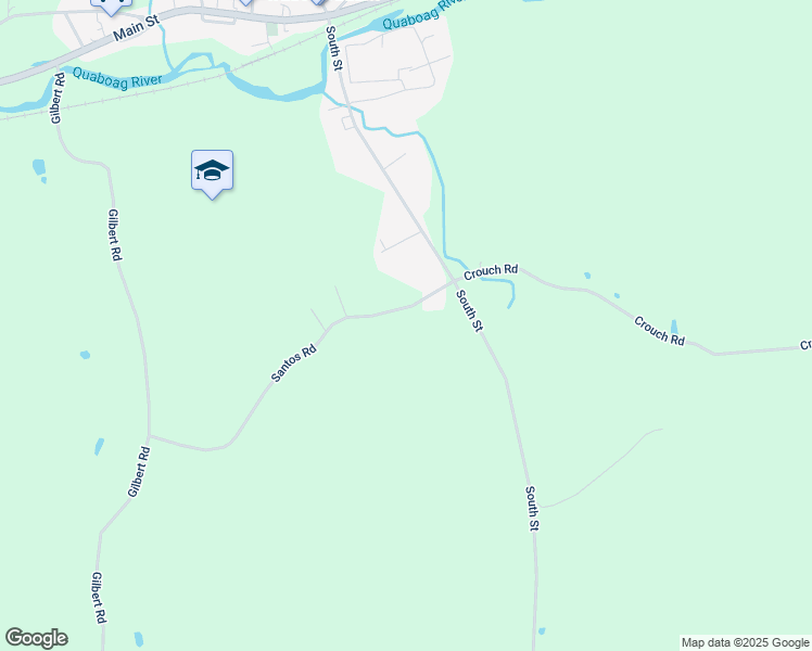 map of restaurants, bars, coffee shops, grocery stores, and more near 53 Santos Road in Warren