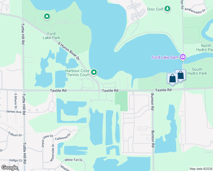 map of restaurants, bars, coffee shops, grocery stores, and more near 9615 Harbour Cove Court in Ypsilanti