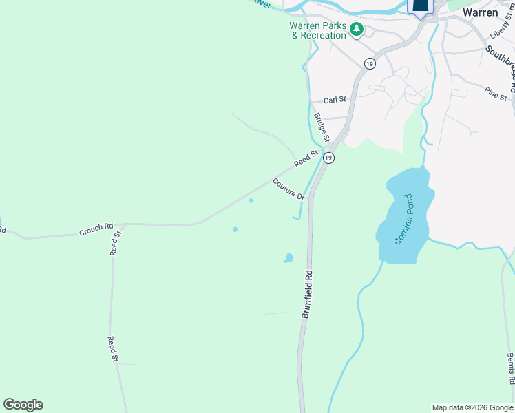 map of restaurants, bars, coffee shops, grocery stores, and more near 171 Reed Street in Warren