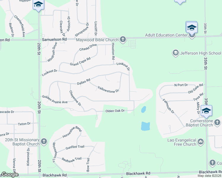 map of restaurants, bars, coffee shops, grocery stores, and more near 5329 Dallas Court in Rockford