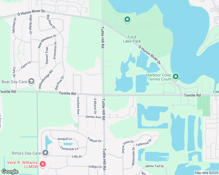 map of restaurants, bars, coffee shops, grocery stores, and more near 8950 Charlotte Court in Ypsilanti