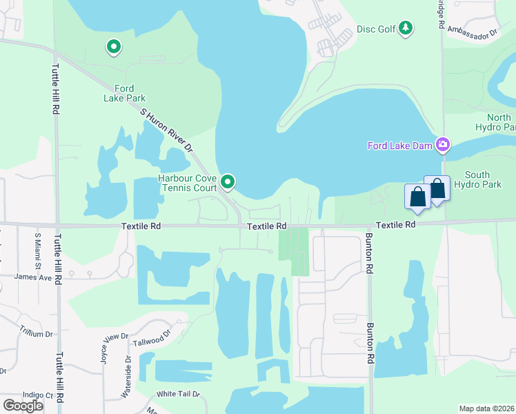 map of restaurants, bars, coffee shops, grocery stores, and more near 9615 Harbour Cove Court in Ypsilanti