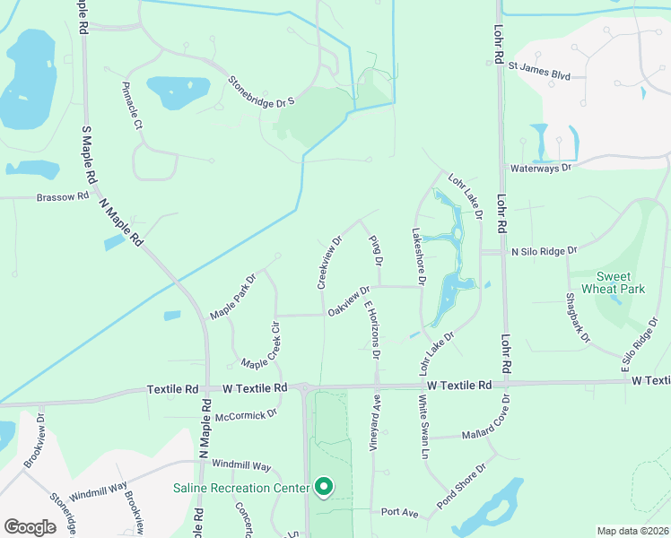map of restaurants, bars, coffee shops, grocery stores, and more near 5703 Creekview Drive in Ann Arbor