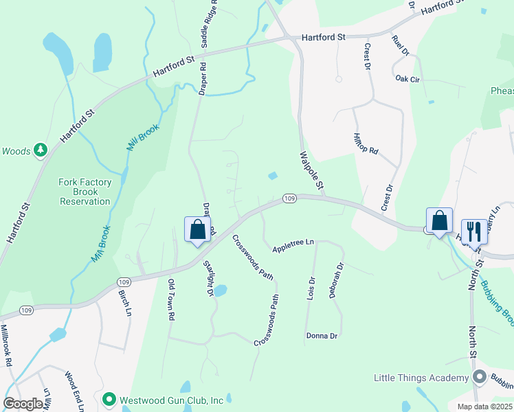 map of restaurants, bars, coffee shops, grocery stores, and more near 67D County Street in Dover