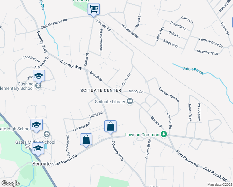 map of restaurants, bars, coffee shops, grocery stores, and more near 115 Branch Street in Scituate