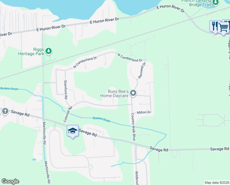 map of restaurants, bars, coffee shops, grocery stores, and more near 13595 Chester Court in Belleville
