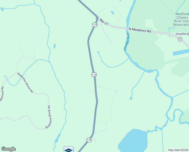map of restaurants, bars, coffee shops, grocery stores, and more near 6-72 State Highway 115 in Sherborn