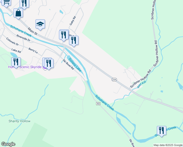 map of restaurants, bars, coffee shops, grocery stores, and more near 26 Ferraro Road in Lanesville