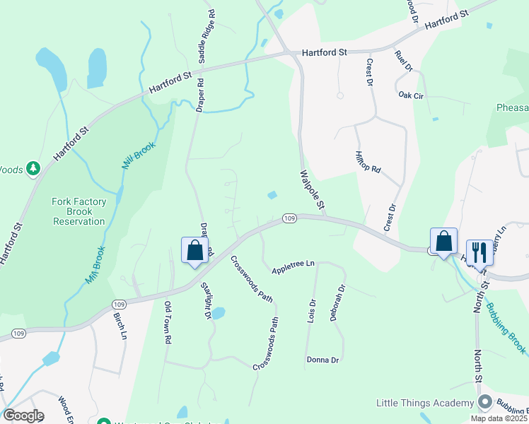 map of restaurants, bars, coffee shops, grocery stores, and more near 67D County Street in Dover