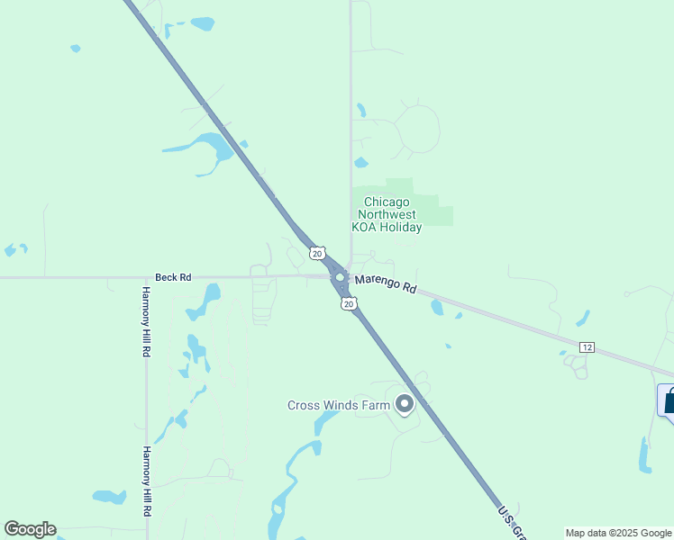 map of restaurants, bars, coffee shops, grocery stores, and more near 8524 South Grant Highway in Marengo