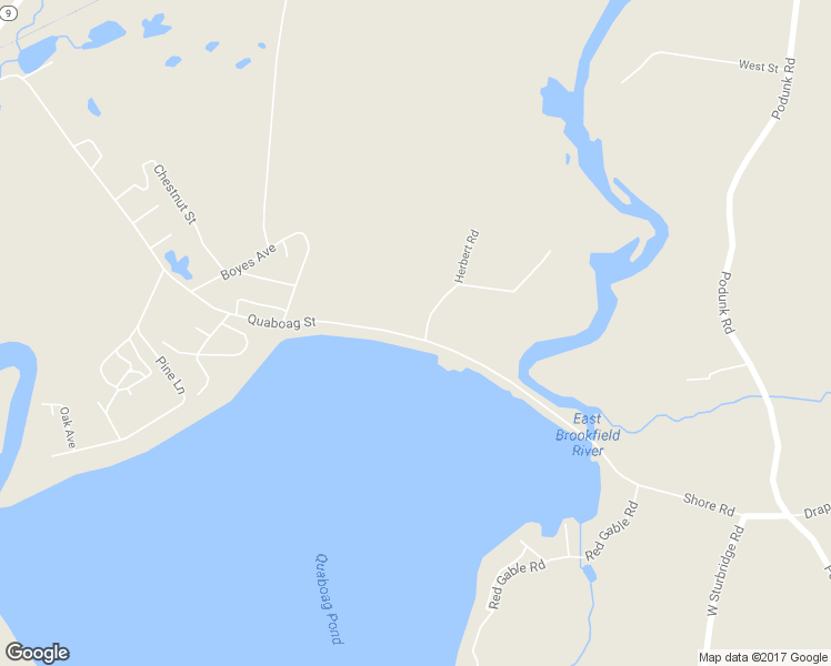 map of restaurants, bars, coffee shops, grocery stores, and more near 112 Quaboag Street in Brookfield
