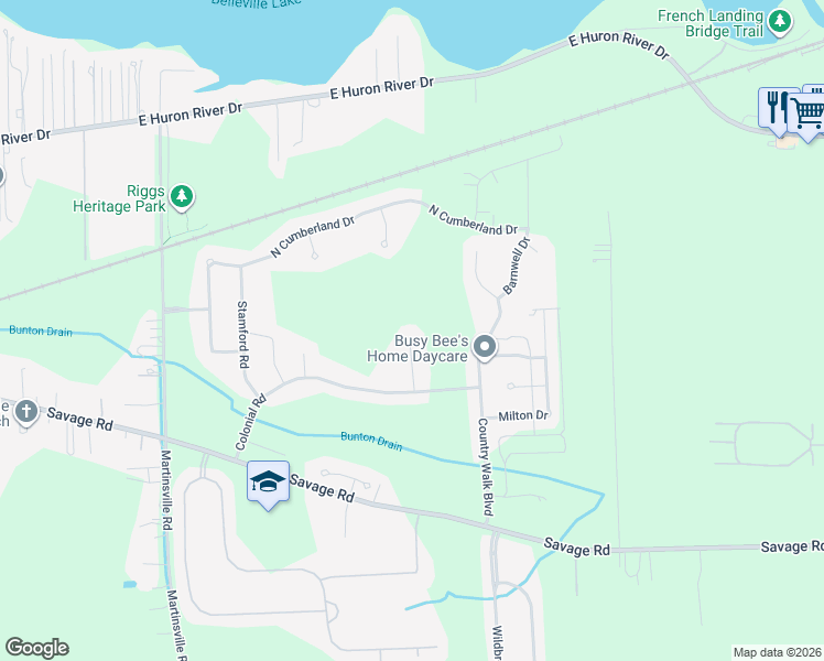 map of restaurants, bars, coffee shops, grocery stores, and more near 13595 Chester Court in Belleville