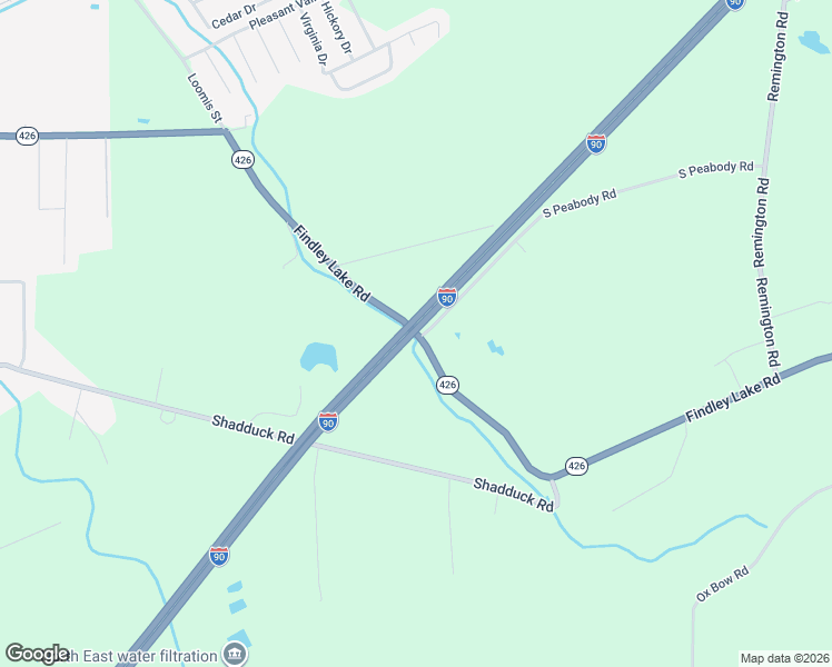 map of restaurants, bars, coffee shops, grocery stores, and more near 7199 Findley Lake Rd in North East