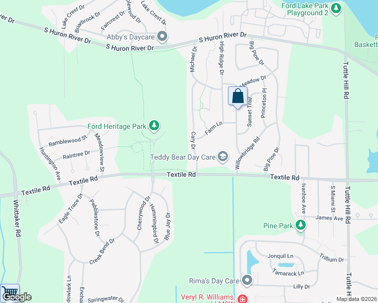 map of restaurants, bars, coffee shops, grocery stores, and more near 5922 Cary Drive in Ypsilanti