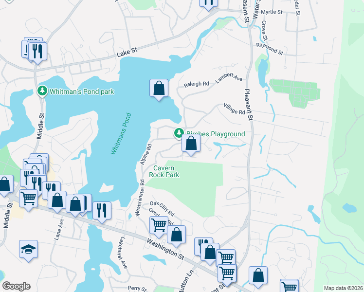 map of restaurants, bars, coffee shops, grocery stores, and more near 2 Cross Street in Weymouth
