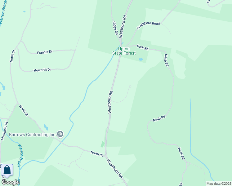 map of restaurants, bars, coffee shops, grocery stores, and more near 181 Westboro Road in Upton