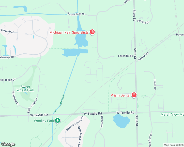 map of restaurants, bars, coffee shops, grocery stores, and more near 1465-1999 Lavender Lane in Ann Arbor