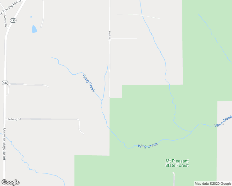 map of restaurants, bars, coffee shops, grocery stores, and more near 4678 Beck Road in Mayville