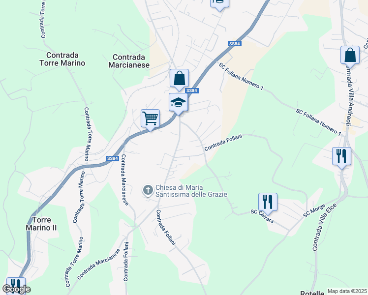map of restaurants, bars, coffee shops, grocery stores, and more near 185 Contrada Follani in Lanciano