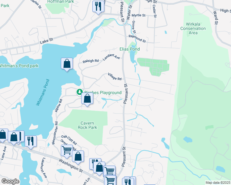 map of restaurants, bars, coffee shops, grocery stores, and more near 31 Granite Post Ln in Weymouth