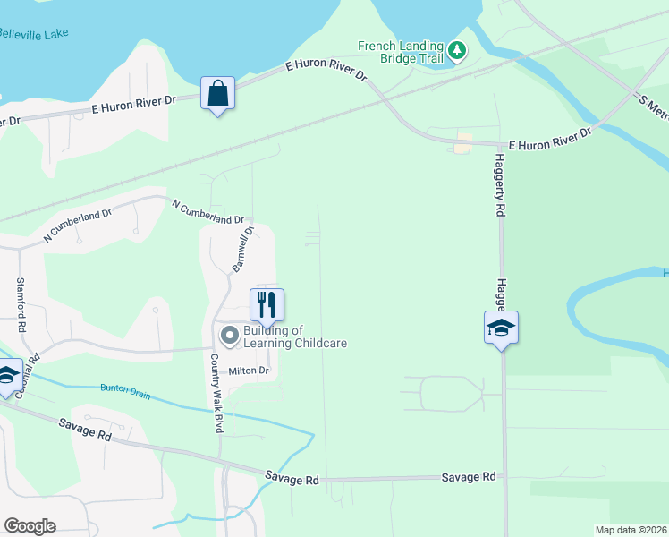 map of restaurants, bars, coffee shops, grocery stores, and more near 13375 Lenmoore Road in Belleville