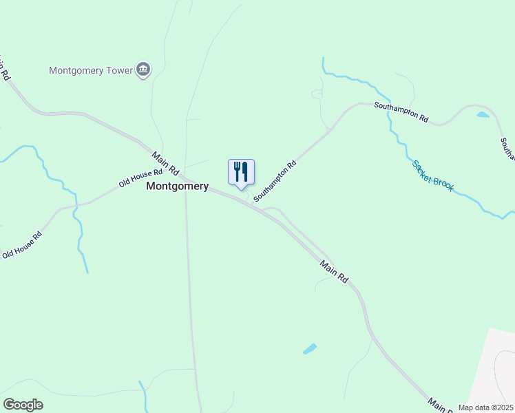 map of restaurants, bars, coffee shops, grocery stores, and more near 11 Old Main Road in Montgomery
