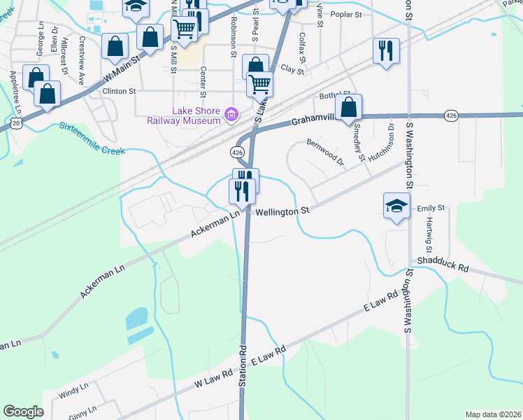 map of restaurants, bars, coffee shops, grocery stores, and more near 10 Wellington Street in North East