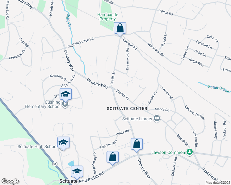 map of restaurants, bars, coffee shops, grocery stores, and more near 449 Country Way in Scituate
