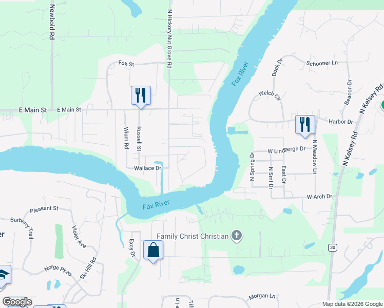 map of restaurants, bars, coffee shops, grocery stores, and more near 23514 North Snuff Valley Road in Cary