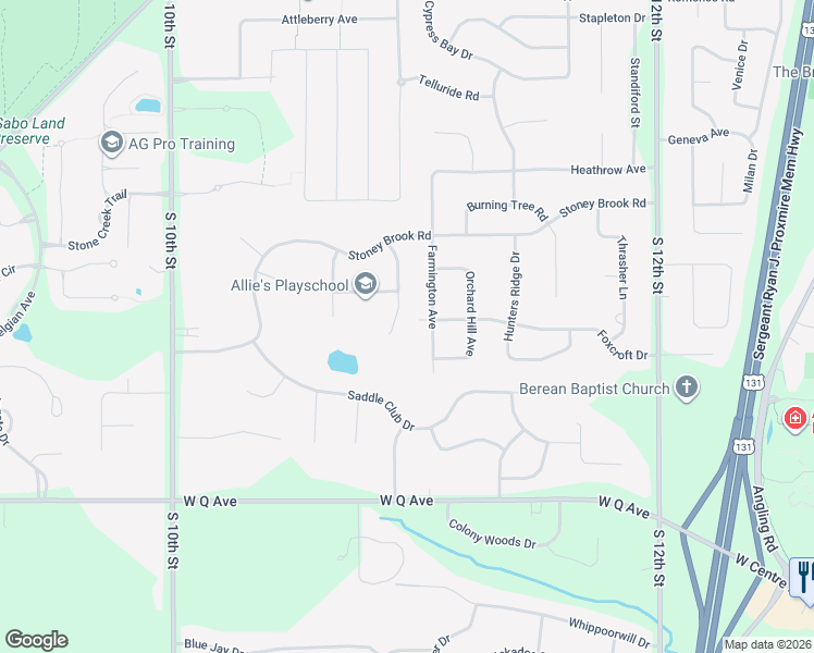 map of restaurants, bars, coffee shops, grocery stores, and more near 7682 Farmington Avenue in Kalamazoo