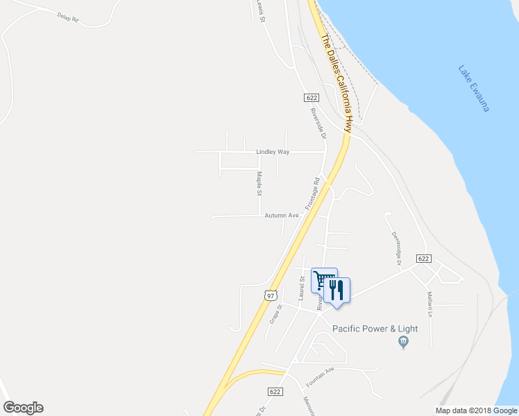 map of restaurants, bars, coffee shops, grocery stores, and more near 1162 Maple Street in Klamath Falls