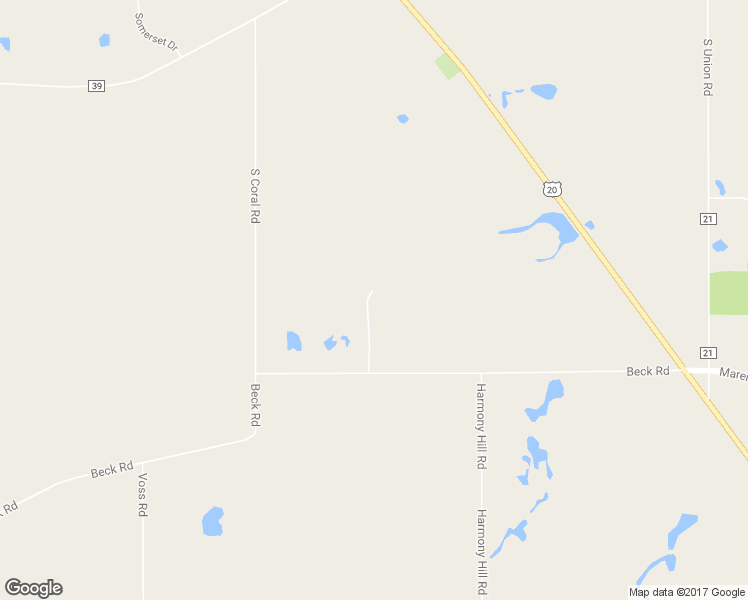 map of restaurants, bars, coffee shops, grocery stores, and more near 18806 Beck Road in Marengo