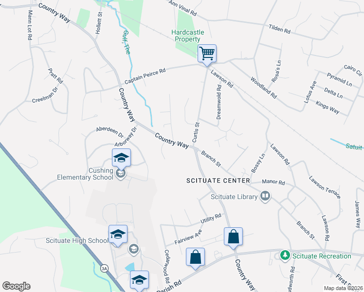 map of restaurants, bars, coffee shops, grocery stores, and more near 470 Country Way in Scituate