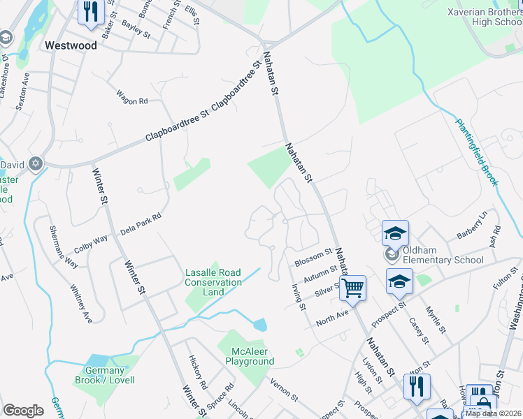 map of restaurants, bars, coffee shops, grocery stores, and more near 1000 Norwest Drive in Norwood
