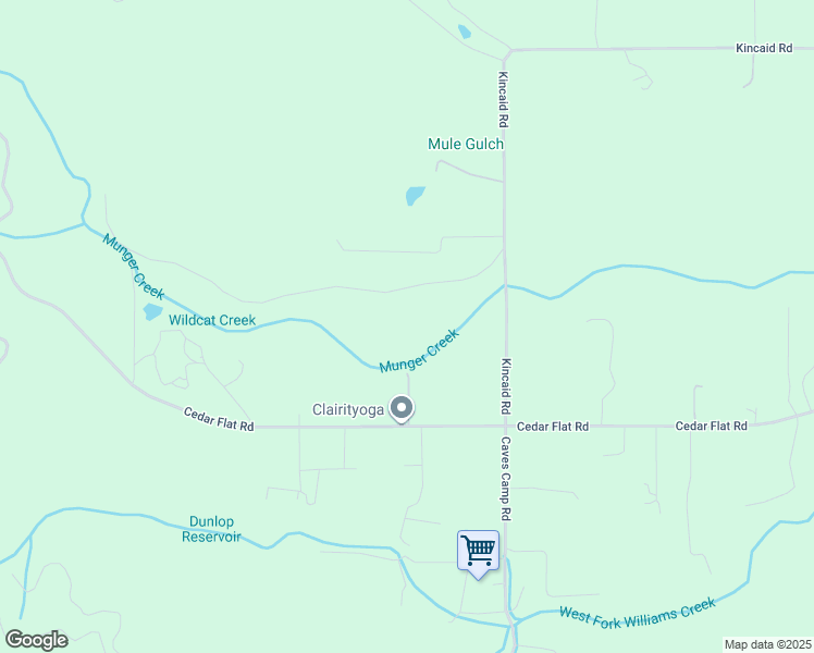 map of restaurants, bars, coffee shops, grocery stores, and more near 3372 Cedar Flat Road in Williams