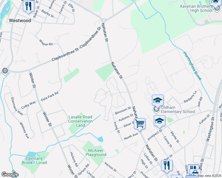 map of restaurants, bars, coffee shops, grocery stores, and more near 619 Norwest Drive in Norwood