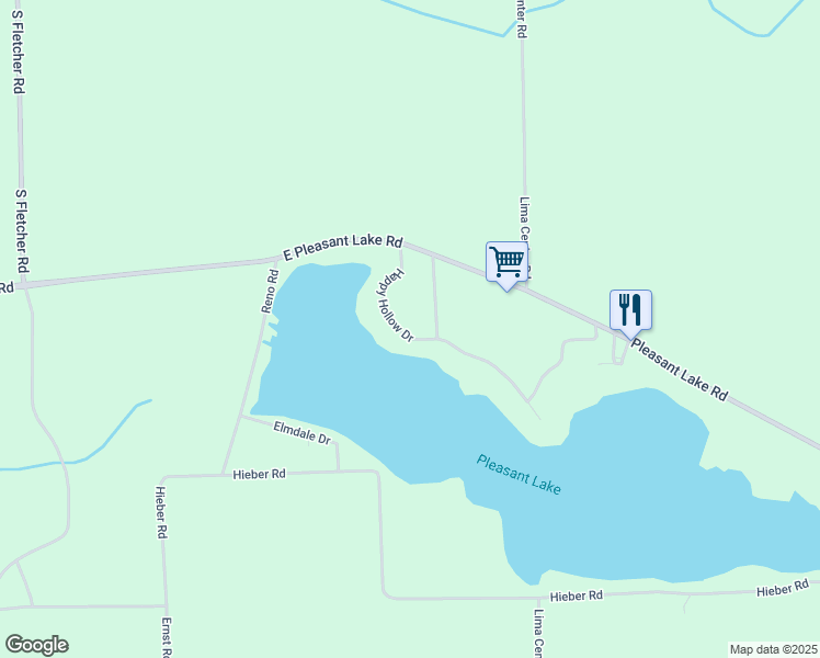 map of restaurants, bars, coffee shops, grocery stores, and more near 11744 Lake Forest Road in Manchester