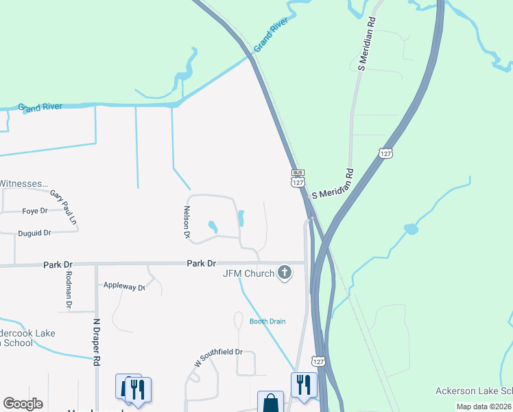 map of restaurants, bars, coffee shops, grocery stores, and more near 3920 Pine Crest Court in Jackson