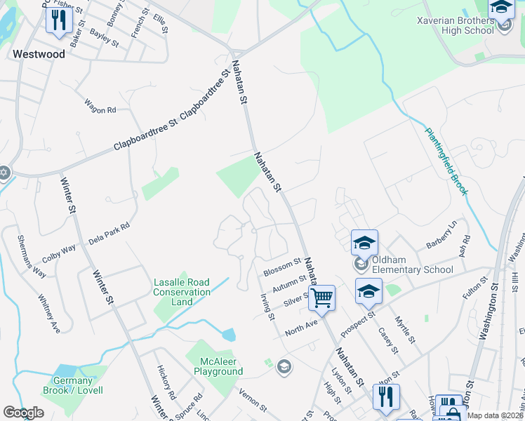 map of restaurants, bars, coffee shops, grocery stores, and more near 619 Norwest Drive in Norwood