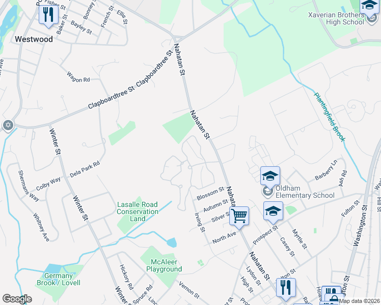map of restaurants, bars, coffee shops, grocery stores, and more near 619 Norwest Drive in Norwood